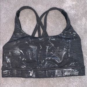 Lululemon Energy Bra Crinkle Heather Brindle Foil